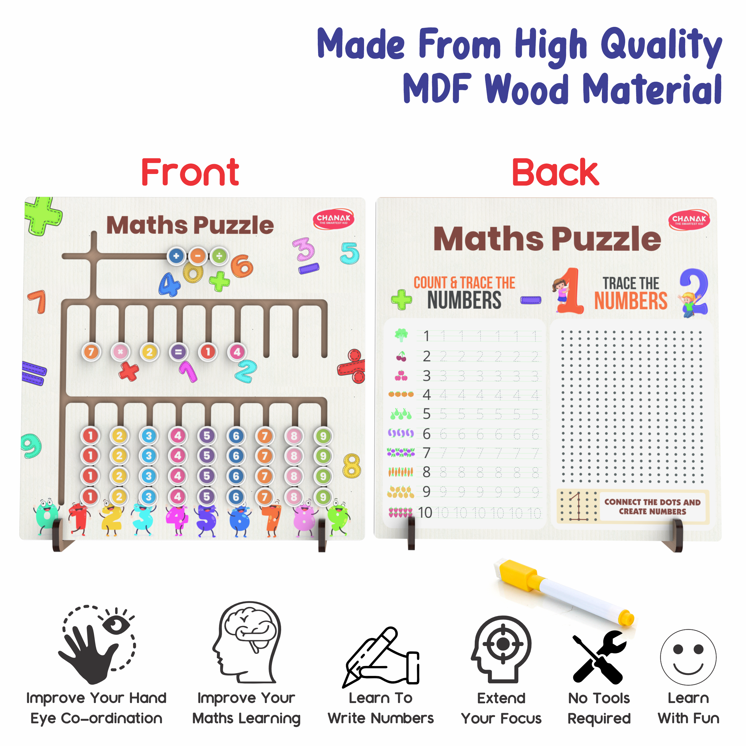 Wooden Maths Puzzle Set chanak