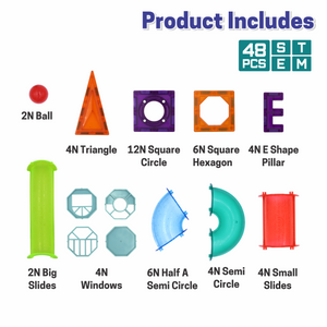 Chanak 48 PCS Magnetic Tiles Set – Premium STEM Building Toy for Kids chanak