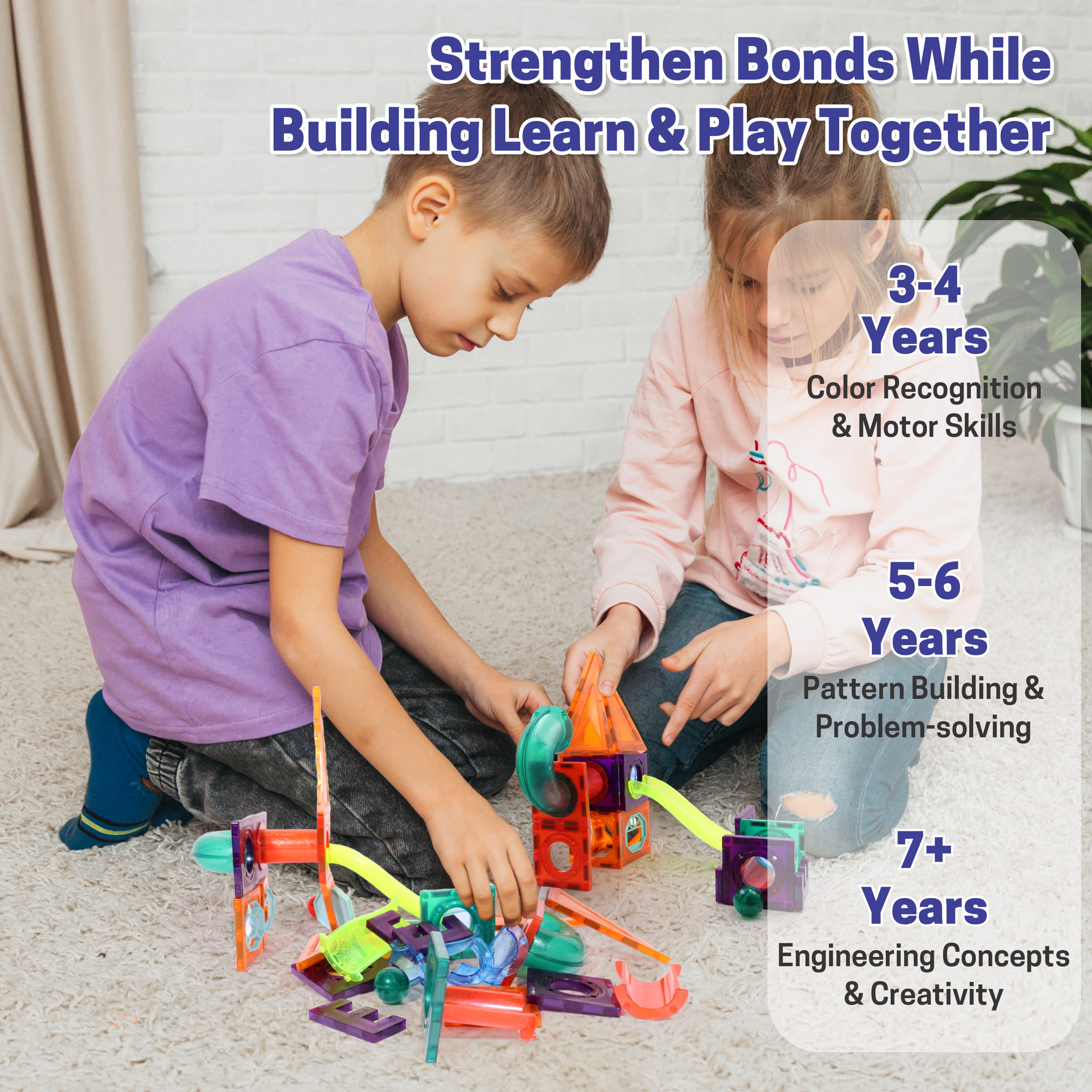 Chanak 48 PCS Magnetic Tiles Set – Premium STEM Building Toy for Kids chanak