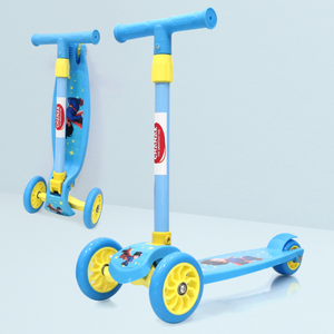 Chanak Go Thunder Kick Scooter for kids 3 Wheel Foldable Scooter With Rear Break 4 Height Adjustable With Lock for Boy & Girl 5+ Age Kids Scooter (Blue) chanak