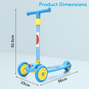 Chanak Go Thunder Kick Scooter for kids 3 Wheel Foldable Scooter With Rear Break 4 Height Adjustable With Lock for Boy & Girl 5+ Age Kids Scooter (Blue) chanak