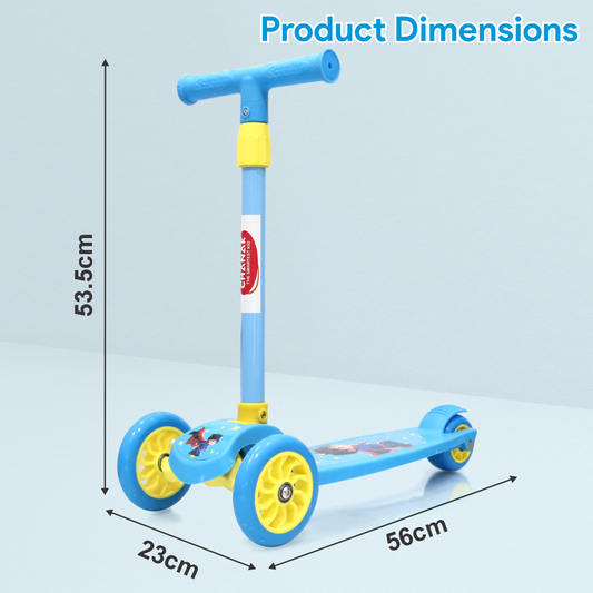 Chanak Go Thunder Kick Scooter for kids 3 Wheel Foldable Scooter With Rear Break 4 Height Adjustable With Lock for Boy & Girl 5+ Age Kids Scooter (Blue) chanak