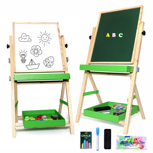 Chanak 2-in-1 Wooden Kids Easel Board – Educational Fun for Growing Minds chanak