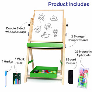 Chanak 2-in-1 Wooden Kids Easel Board – Educational Fun for Growing Minds chanak