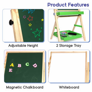 Chanak 2-in-1 Wooden Kids Easel Board – Educational Fun for Growing Minds chanak