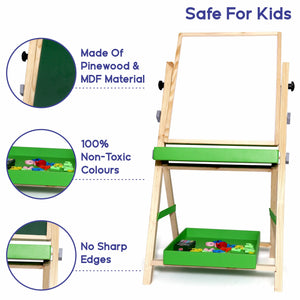 Chanak 2-in-1 Wooden Kids Easel Board – Educational Fun for Growing Minds chanak