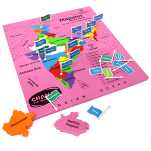 Chanak India Map Puzzle for Kids – 24-Piece Foam Map with Flags, Capitals & Union Territory Stickers – Fun & Educational Geography Toy (Ages 5–12) Aditi Toys Pvt. Ltd.