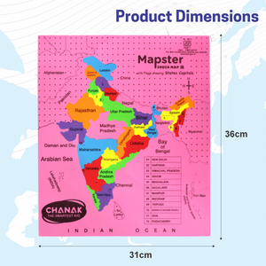 Chanak India Map Puzzle for Kids – 24-Piece Foam Map with Flags, Capitals & Union Territory Stickers – Fun & Educational Geography Toy (Ages 5–12) Aditi Toys Pvt. Ltd.