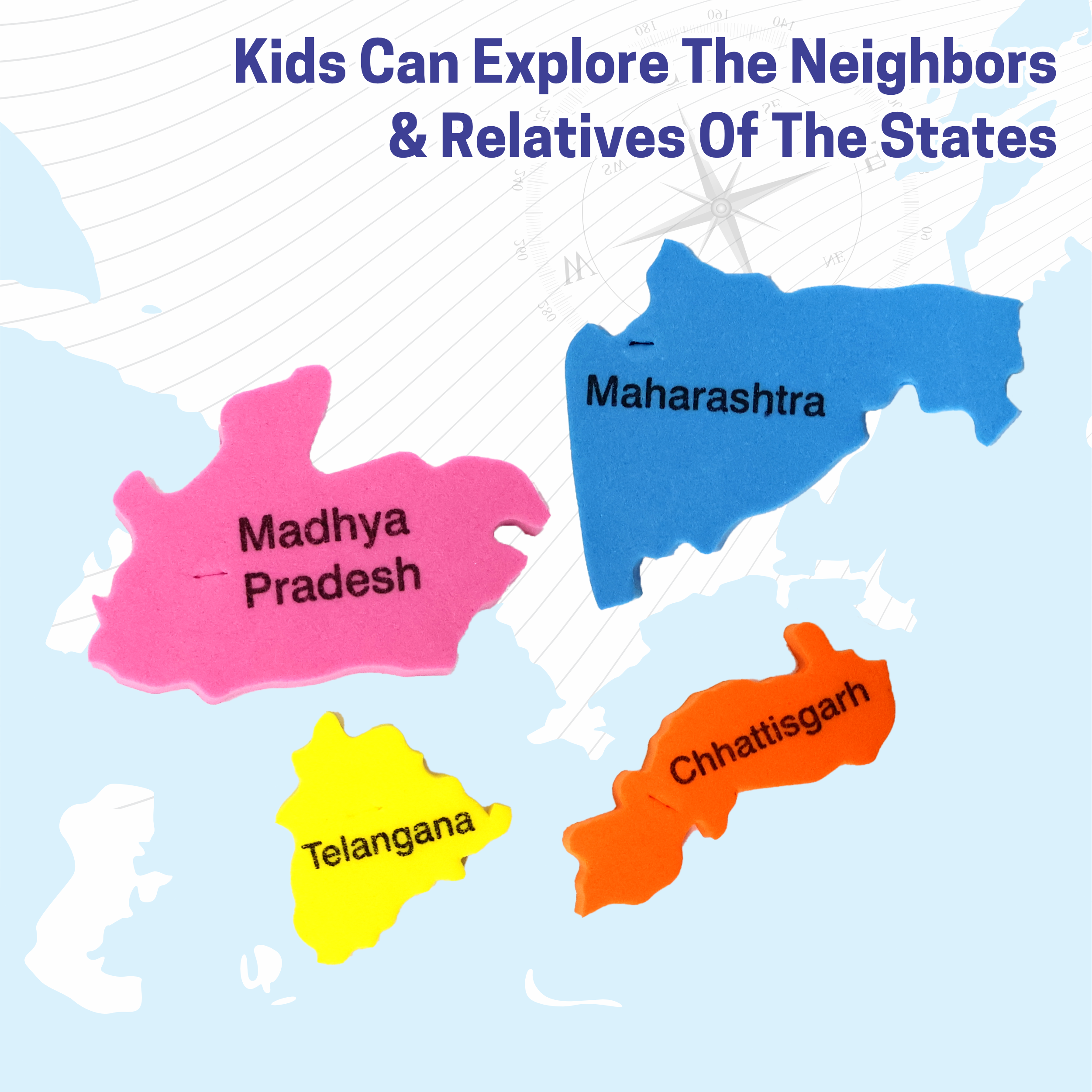 Chanak India Map Puzzle for Kids – 24-Piece Foam Map with Flags, Capitals & Union Territory Stickers – Fun & Educational Geography Toy (Ages 5–12) Aditi Toys Pvt. Ltd.