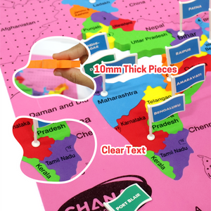 Chanak India Map Puzzle for Kids – 24-Piece Foam Map with Flags, Capitals & Union Territory Stickers – Fun & Educational Geography Toy (Ages 5–12) Aditi Toys Pvt. Ltd.