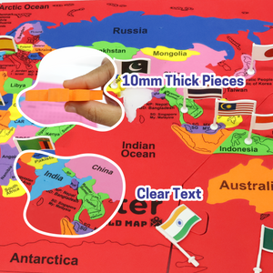 Chanak MapsterWorld Foam World Map Puzzle for Kids – 61 Country-Shaped Pieces, 60 Flags & Capital Stickers – Educational Geography Toy for Ages 5+ chanak