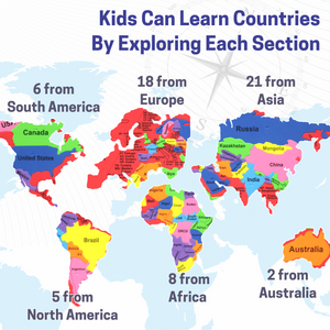 Chanak MapsterWorld Foam World Map Puzzle for Kids – 61 Country-Shaped Pieces, 60 Flags & Capital Stickers – Educational Geography Toy for Ages 5+ chanak