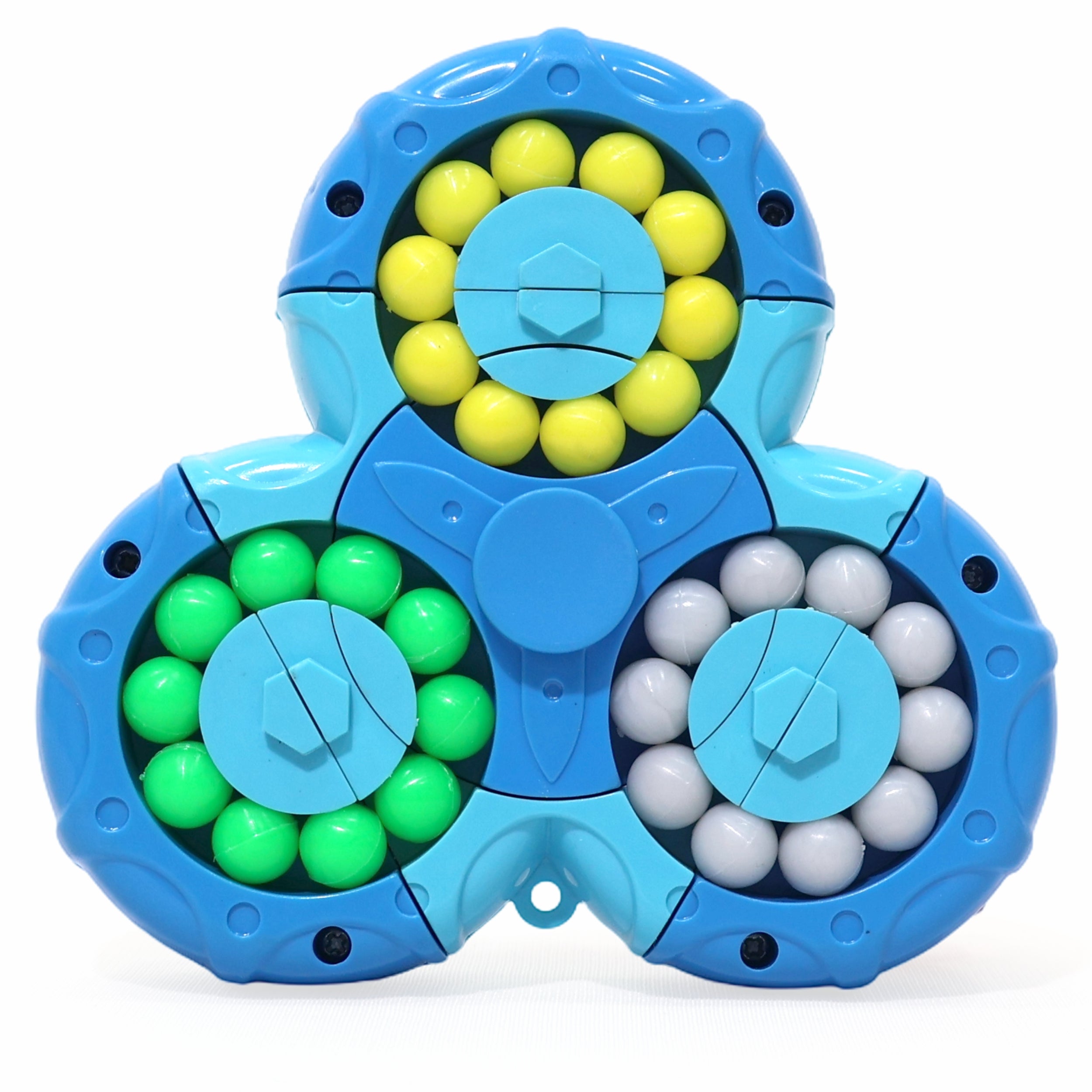 Chanak Spinny Twist Magic Bean Cube Fidget Spinner Puzzle Toy, 2-in-1 Sensory Toy for Kids & Adults, Rotating Double-Sided Color Beads Cube, Stress Relief, ADHD, Anxiety, Focus & Brain Teaser Gift, Above 3+ Age chanak