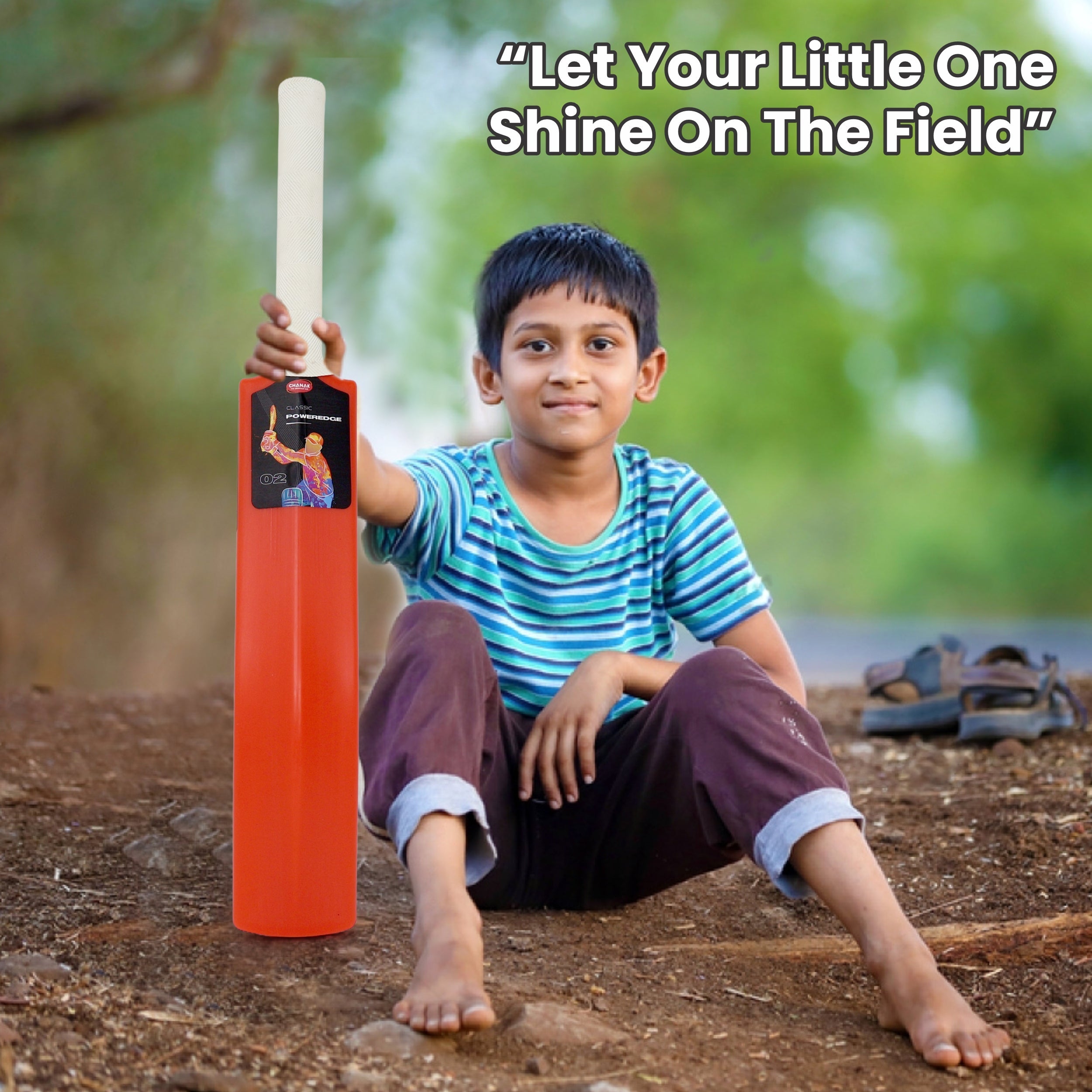Pro Poweredge Big Cricket Turf Bat (Orange) chanak