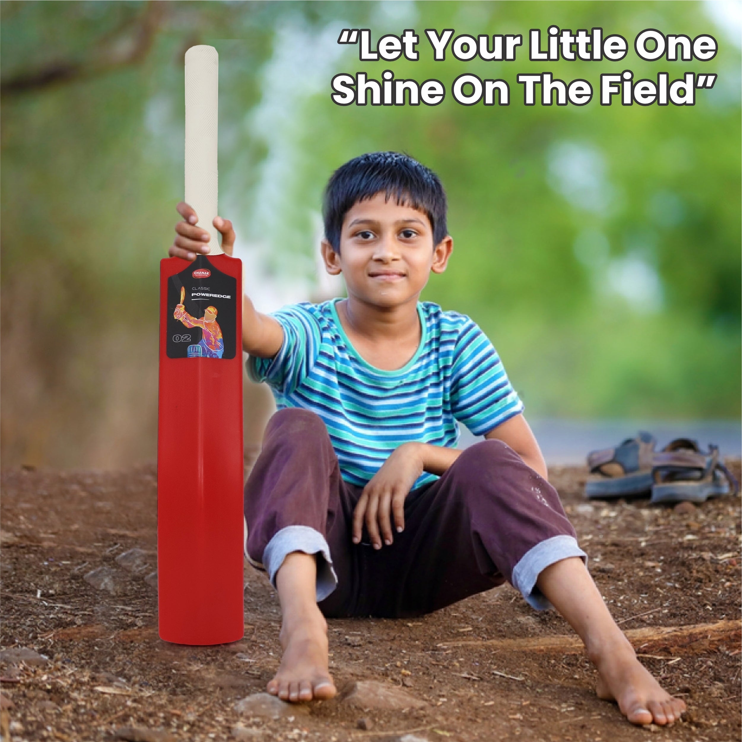 Pro Poweredge Big Cricket Turf Bat (Red) chanak