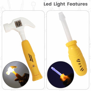 Chanak Jr. Mechanical Set Wheel Briefcase for Kids, Mechanical Set with LED Light Instruments, Pretend Play Mechanical Set for Kids Above 3 Years, 24 Piece Mechanical Set for Boys & Girls, BIS Approved. (Yellow Briefcase) chanak