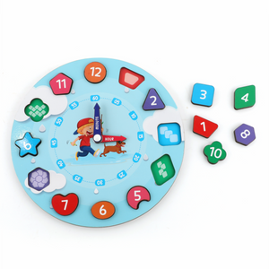 Learning Wooden Clock (Blue) chanak