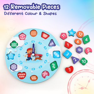 Learning Wooden Clock (Blue) chanak