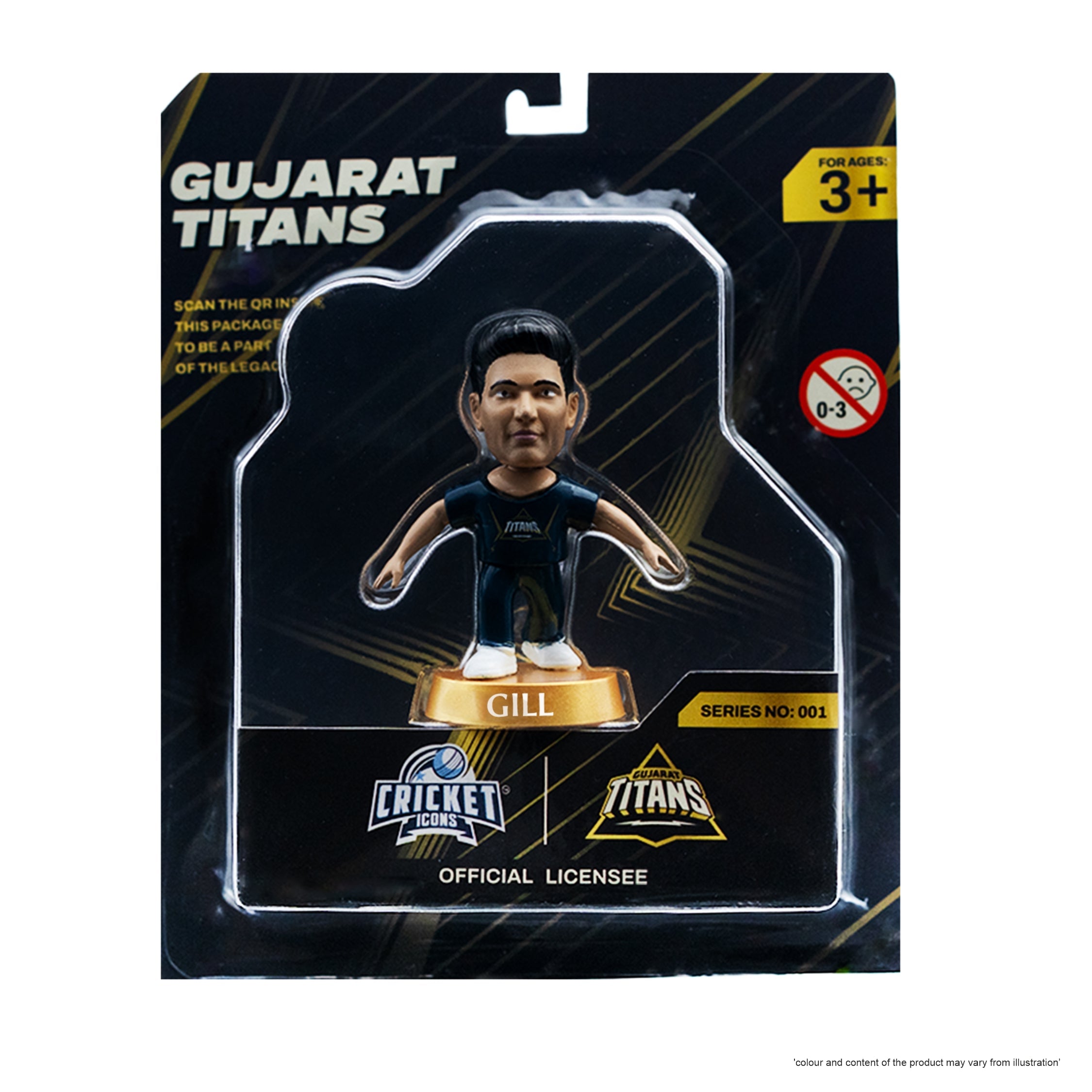 Chanak Cricket Icons Action Figure Shubman Gill Gujarat Titans Collectible Miniature Figurine, IPL Edition 360° Rotatable Head, GT Cricket Player for Fans & Kids, Perfect Gift & Collectors Pack of 1 chanak