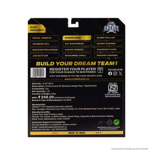 Chanak Cricket Icons Action Figure Rashid Khan Gujarat Titans Collectible Miniature Figurine, IPL Edition 360° Rotatable Head, GT Cricket Player for Fans & Kids, Perfect Gift & Collectors Pack of 1 chanak