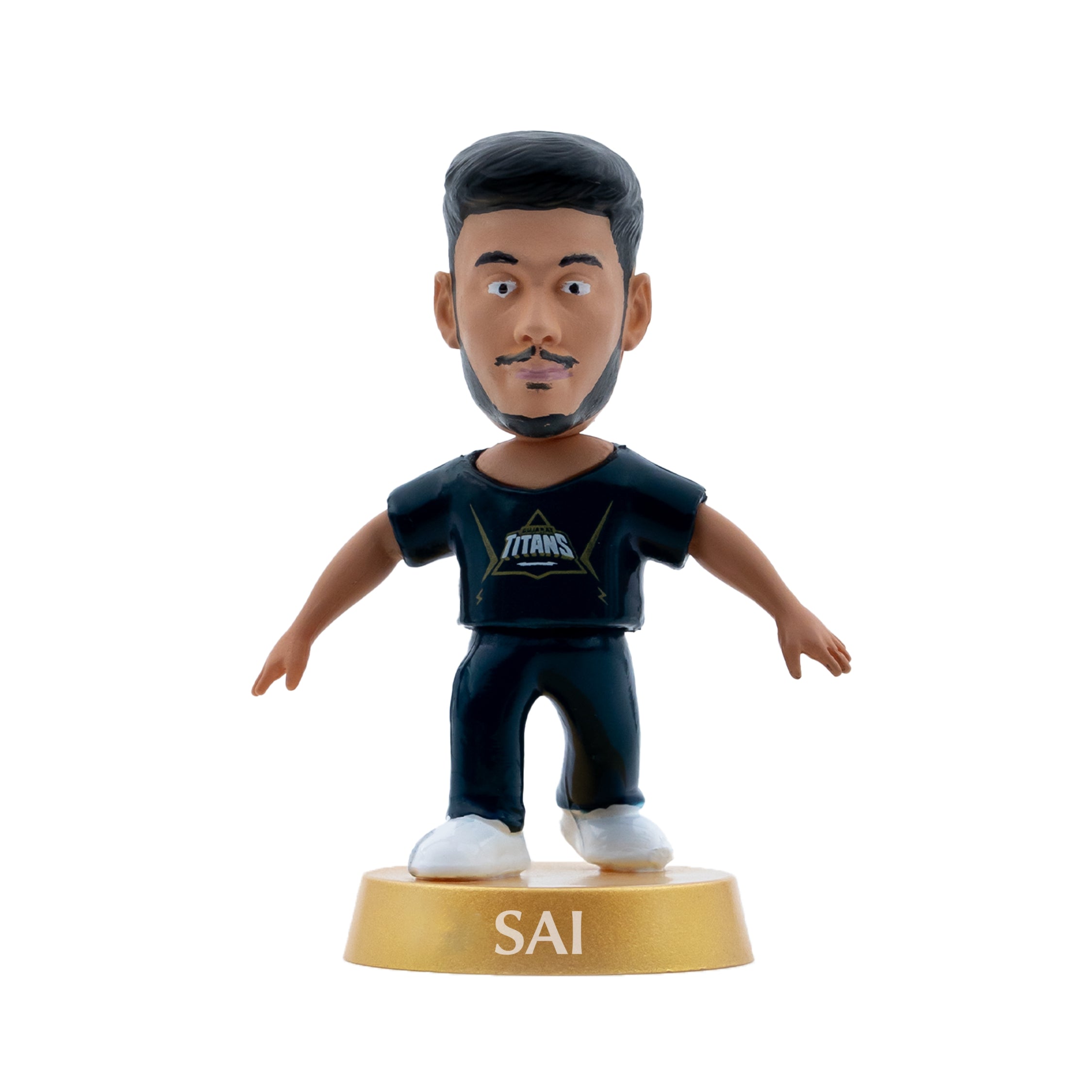 Chanak Cricket Icons Action Figure Sai Sudharsan Gujarat Titans Collectible Miniature Figurine, IPL Edition 360° Rotatable Head, GT Cricket Player for Fans & Kids, Perfect Gift & Collectors Pack of 1 chanak