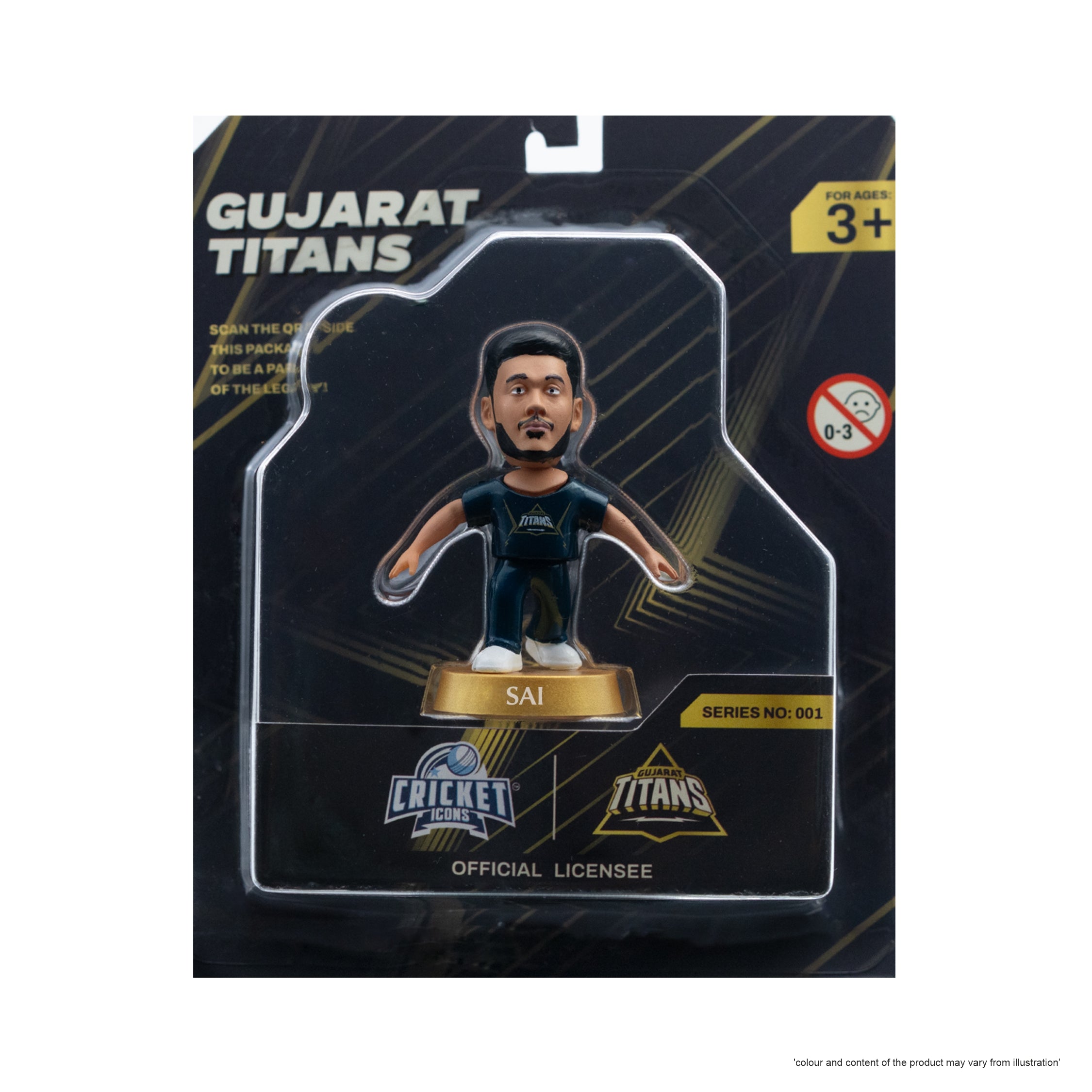 Chanak Cricket Icons Action Figure Sai Sudharsan Gujarat Titans Collectible Miniature Figurine, IPL Edition 360° Rotatable Head, GT Cricket Player for Fans & Kids, Perfect Gift & Collectors Pack of 1 chanak