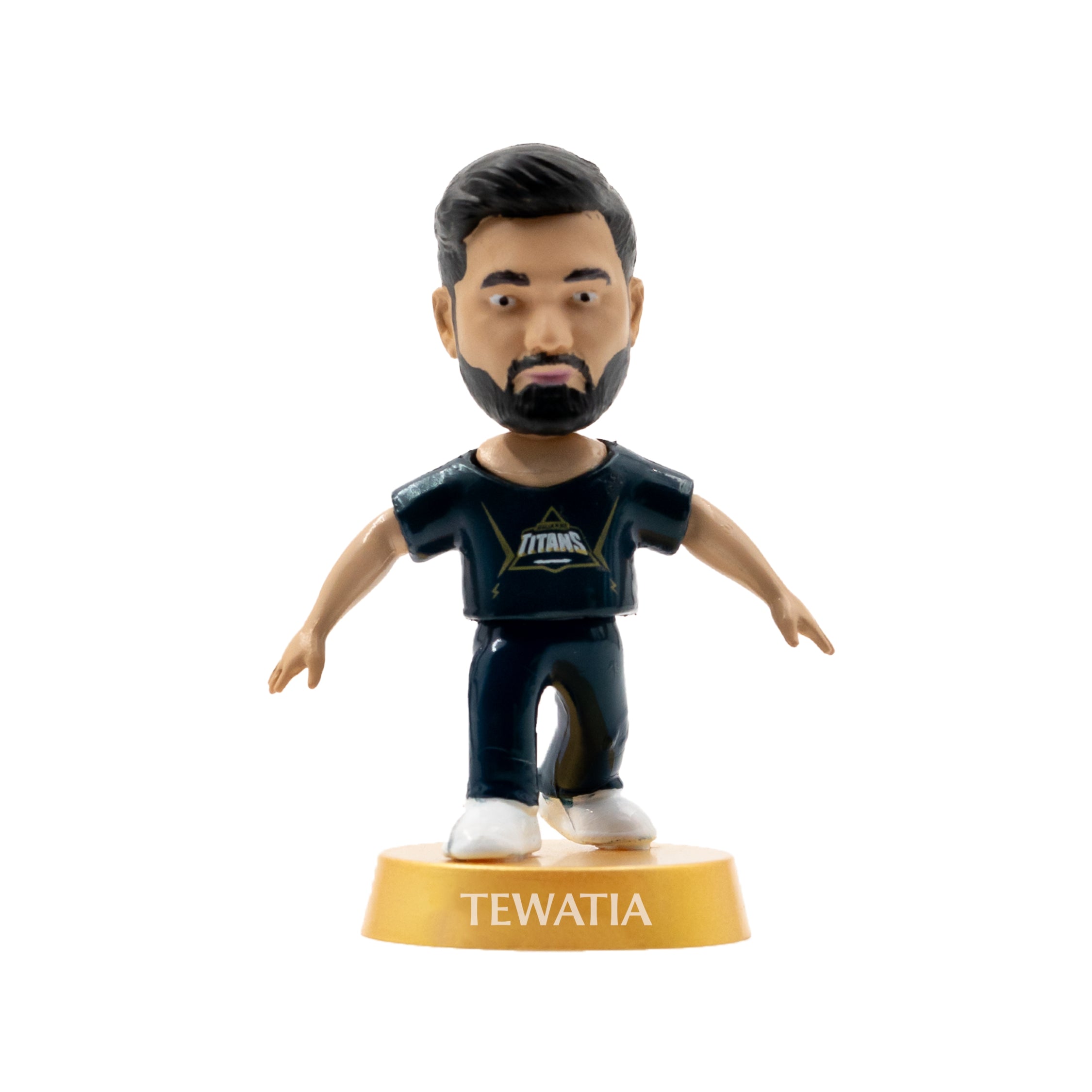 Chanak Cricket Icons Action Figure Rahul Tewatia Gujarat Titans Collectible Miniature Figurine, IPL Edition 360° Rotatable Head, GT Cricket Player for Fans & Kids, Perfect Gift & Collectors Pack of 1 chanak