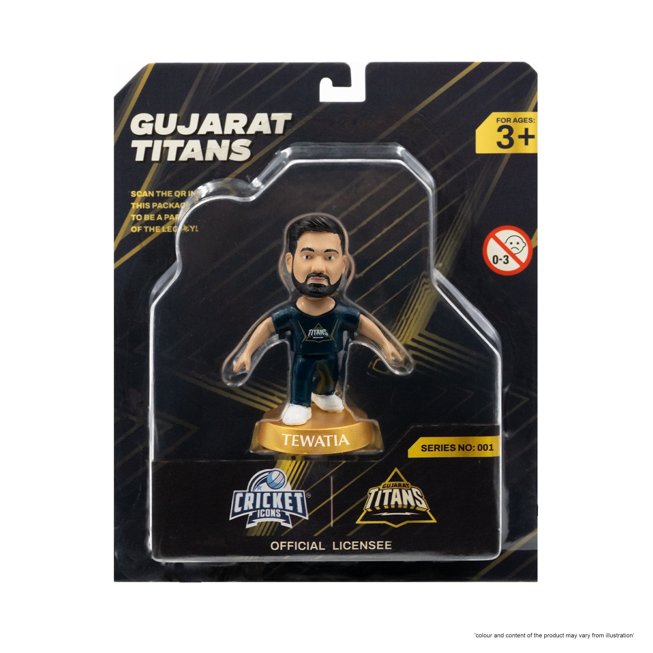 Chanak Cricket Icons Action Figure Rahul Tewatia Gujarat Titans Collectible Miniature Figurine, IPL Edition 360° Rotatable Head, GT Cricket Player for Fans & Kids, Perfect Gift & Collectors Pack of 1 chanak