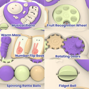 Chanak Happy Feet Baby Walker for 9+ Months, Adjustable Speed, Anti-Slip Wheels, Music & Activity Center, BPA-Free, Stable Design with Water Tank, Interactive Push Walker for Baby Boys & Girls chanak