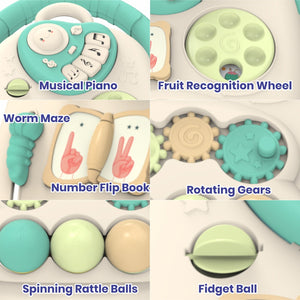 Chanak Happy Feet Baby Walker for 9+ Months, Adjustable Speed, Anti-Slip Wheels, Music & Activity Center, BPA-Free, Stable Design with Water Tank, Interactive Push Walker for Baby Boys & Girls chanak