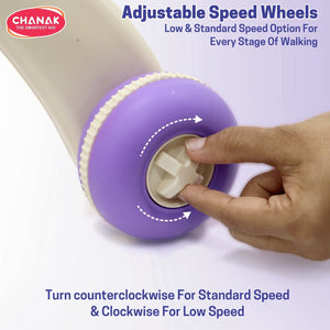 Chanak Happy Feet Baby Walker for 9+ Months, Adjustable Speed, Anti-Slip Wheels, Music & Activity Center, BPA-Free, Stable Design with Water Tank, Interactive Push Walker for Baby Boys & Girls chanak