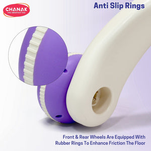 Chanak Happy Feet Baby Walker for 9+ Months, Adjustable Speed, Anti-Slip Wheels, Music & Activity Center, BPA-Free, Stable Design with Water Tank, Interactive Push Walker for Baby Boys & Girls chanak