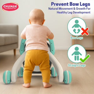 Chanak Happy Feet Baby Walker for 9+ Months, Adjustable Speed, Anti-Slip Wheels, Music & Activity Center, BPA-Free, Stable Design with Water Tank, Interactive Push Walker for Baby Boys & Girls chanak