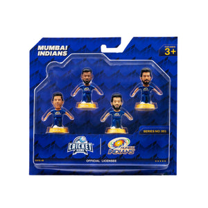 Chanak Cricket Icons Action Figure Assorted Mumbai Indians Collectible Miniature, IPL Edition with 360° Rotatable Head, MI Cricket Player for Fans & Kids, Gift & Collectors Pack of 4 chanak