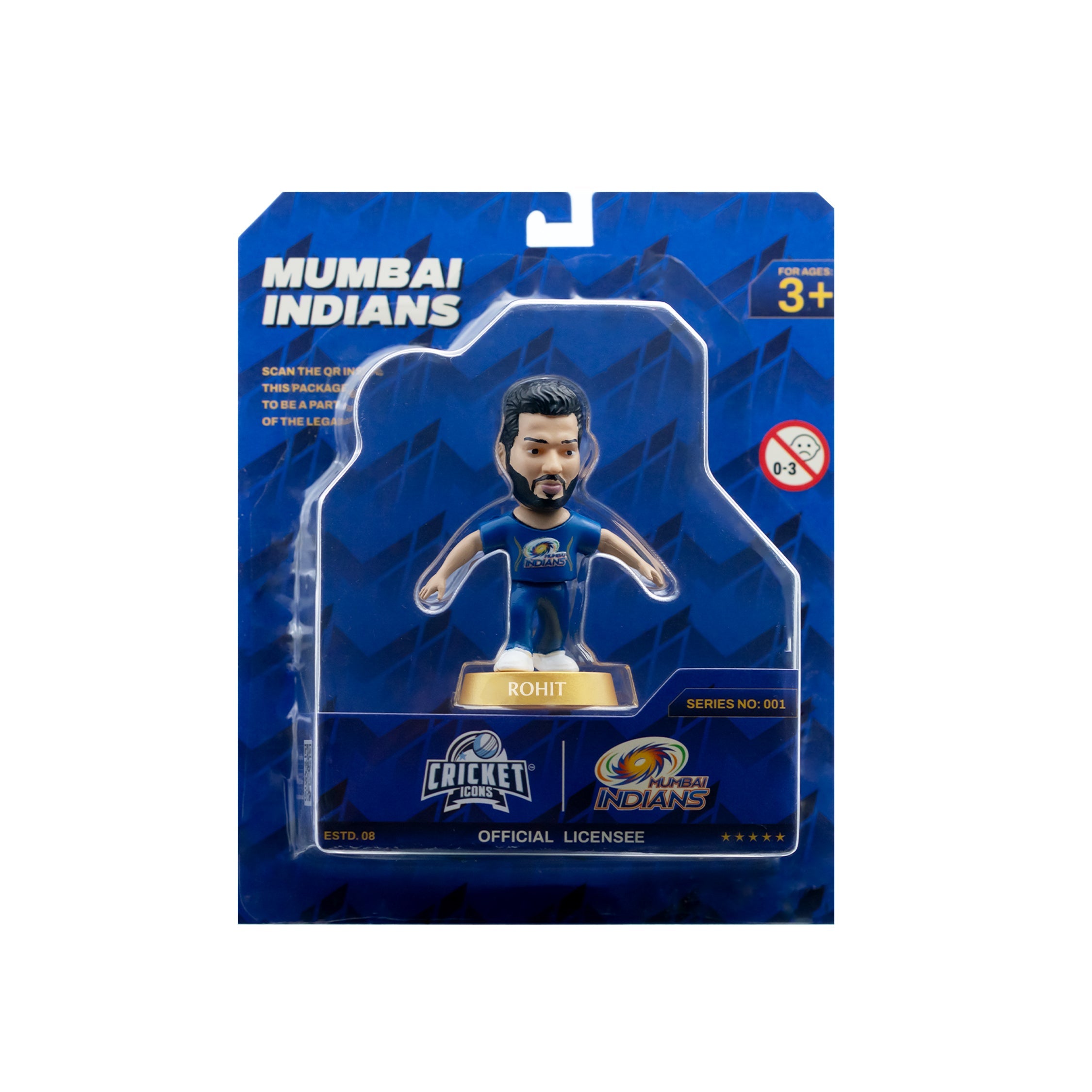 Chanak Cricket Icons Action Figure Rohit Sharma Mumbai Indians Collectible Miniature, IPL Edition with 360° Rotatable Head, MI Cricket Player for Fans & Kids, Gift & Collectors Pack of 1 chanak