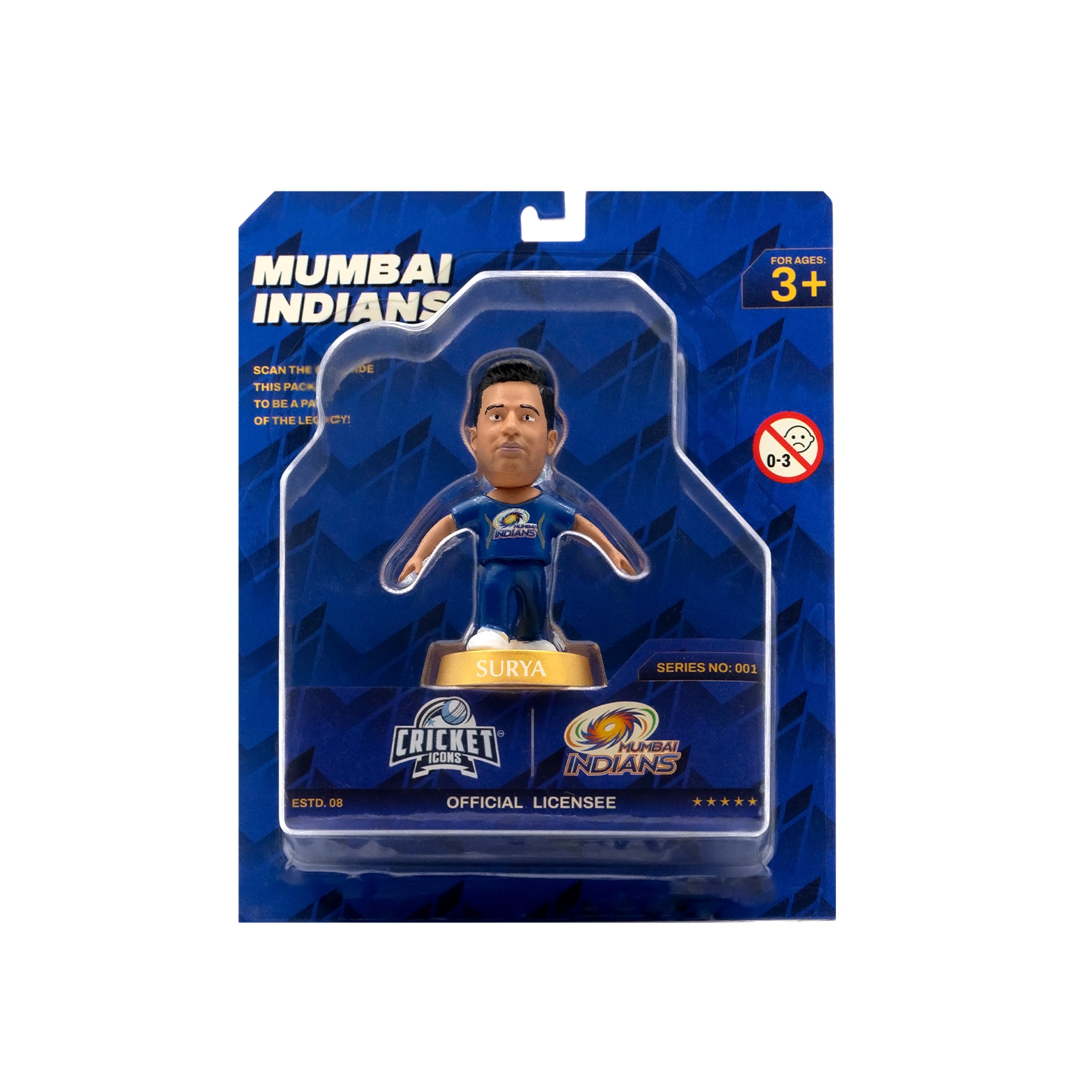 Chanak Cricket Icons Action Figure Surya Kumar Yadav Mumbai Indians Collectible Miniature, IPL Edition with 360° Rotatable Head, MI Cricket Player for Fans & Kids, Gift & Collectors Pack of 1 chanak
