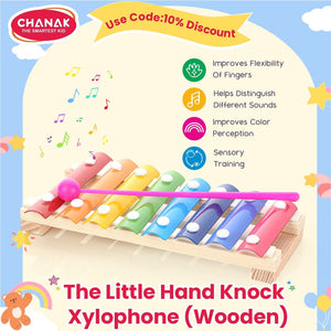 Chanak Wooden Xylophone Musical Toy with 8 Metal Nodes and 1 Mallet Aditi Toys Pvt. Ltd.