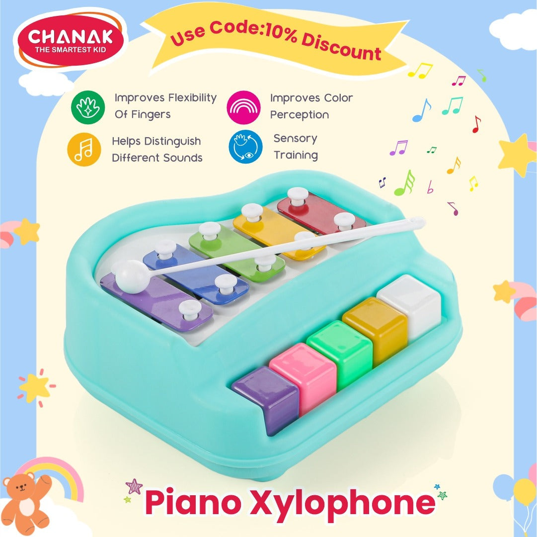 Chanak Kids Toy Piano Xylophone Musical Toys for Kids (Blue