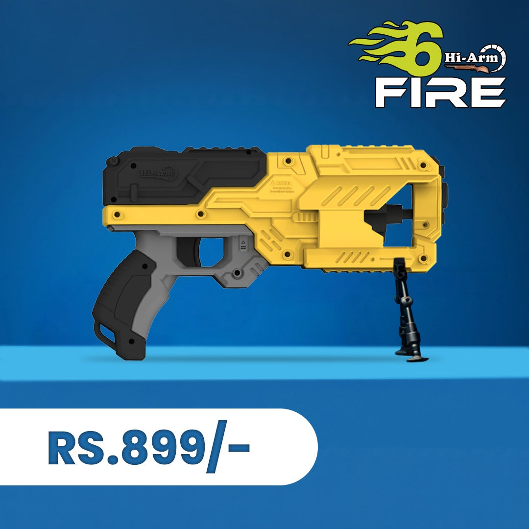 Chanak Six-Dart Rapid Fire Blaster Toy Gun Yellow Aditi Toys Pvt. Ltd.