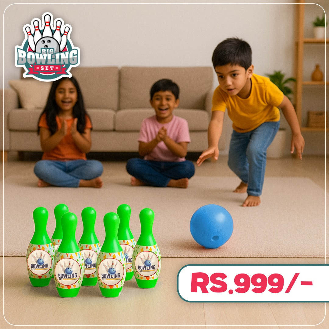 Chanak Big Bowling Set for Kids (3+ Yrs) | 6 Pins, 1 Ball | Green| Safe & BIS Approved Aditi Toys Pvt. Ltd.
