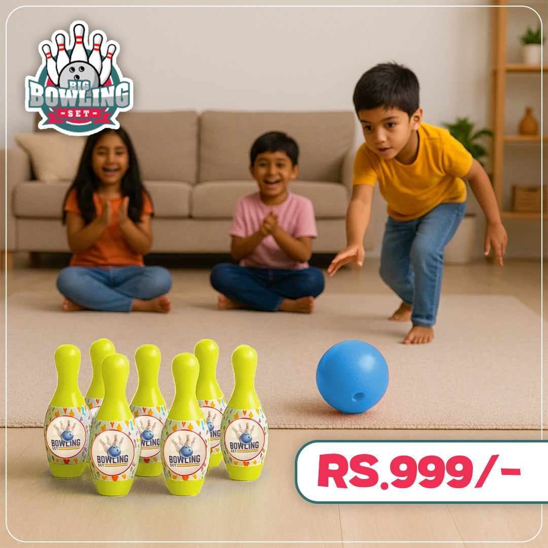 Chanak Big Bowling Set for Kids (3+ Yrs) | 6 Pins, 1 Ball | Yellow | Safe & BIS Approved Aditi Toys Pvt. Ltd.