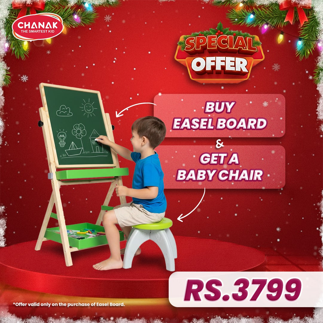 Aditi Toys Ultimate Learning & Seating Set โ Adjustable Wooden Easel Board with Accessories + Sturdy HDPE Baby Chair for Toddlers Aditi Toys Pvt. Ltd.