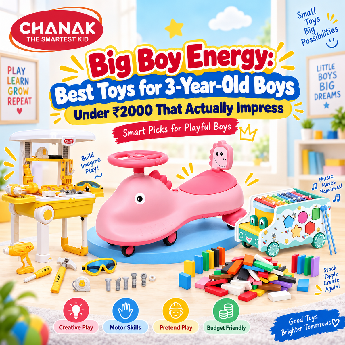 Big Boy Energy: Best Toys for 3-Year-Old Boys Under ₹2000 That Actually Impress