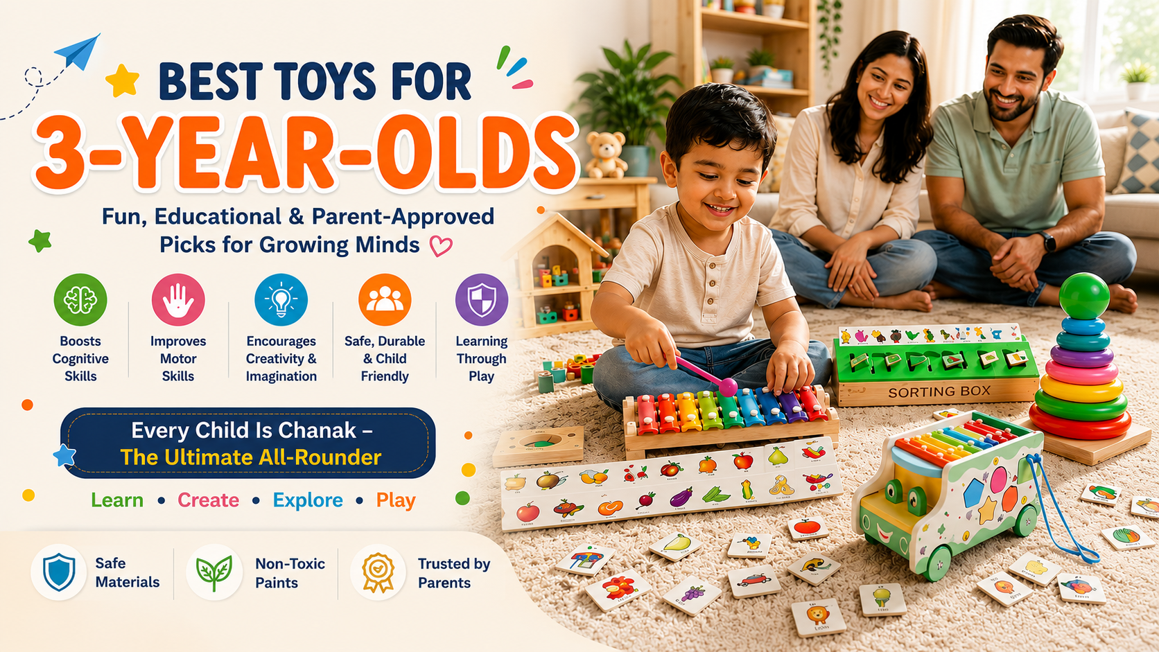 Best Toys for 3-Year-Olds in India 2026 chanak