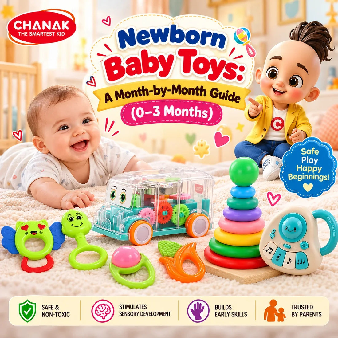 Newborn Baby Toys: A Month-by-Month Guide (0–3 Months)