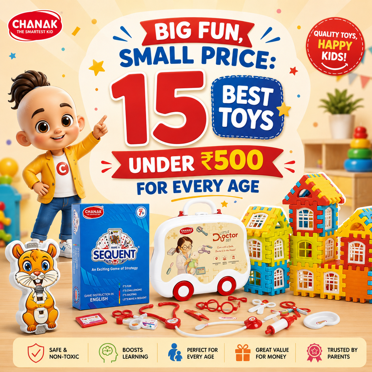 Big Fun, Small Price: 15 Best Toys Under ₹500 for Every Age
