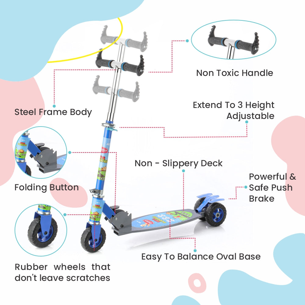 Chanak Kick Scooter for kids Glider Toddler Scooter (Blue) Aditi Toys Pvt. Ltd.