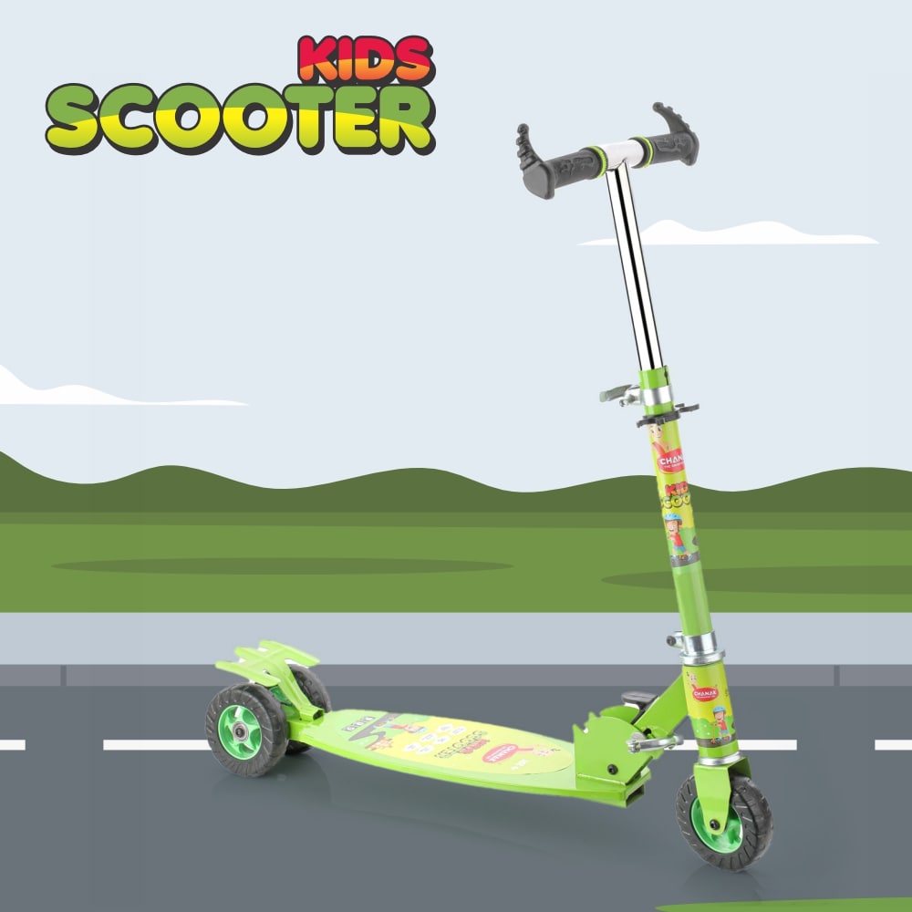 Chanak Kick Scooter for kids Glider Toddler Scooter (Green) Aditi Toys Pvt. Ltd.