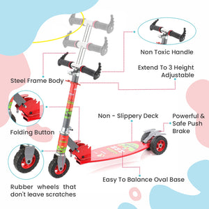 Chanak Kick Scooter for kids Glider Toddler Scooter (Red) Aditi Toys Pvt. Ltd.