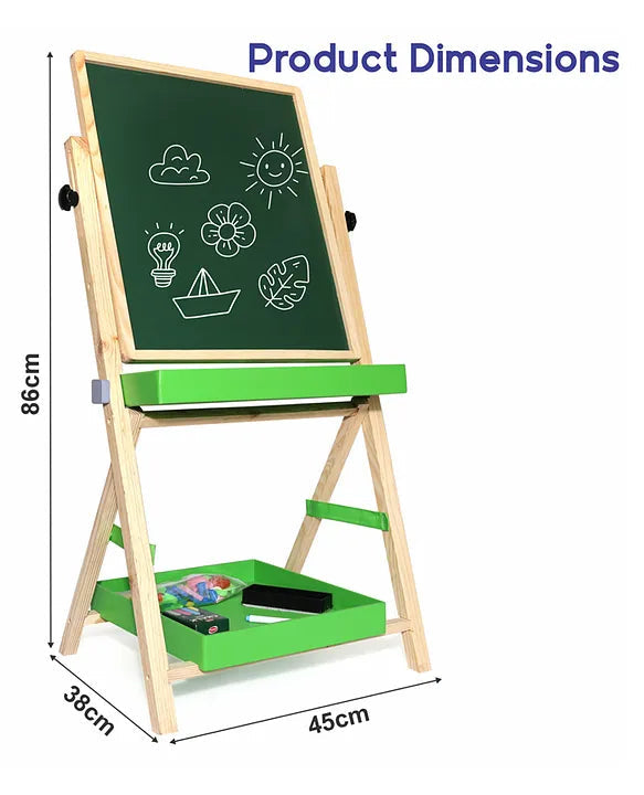 Aditi Toys Ultimate Learning & Seating Set – Adjustable Wooden Easel Board with Accessories + Sturdy HDPE Baby Chair for Toddlers Aditi Toys Pvt. Ltd.
